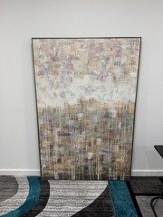 Framed Abstract Art Print Poster, Multicolor Drip Design, Modern Vertical