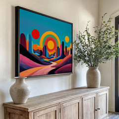 Colorful Desert Wall Art Modern Southwest Print Boho Decor Abstract Western Art