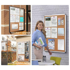 26 In. X 20 In. Outdoor/Indoor Bulletin Board with Tamper-Proof Acrylic Door, Fi