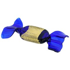 GlassOfVenice Murano Glass Rectangular Candy – Blue Gold
