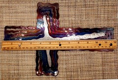 Jeweled Steel Spiral CROSS 2006 Laser Cut Hanging Wall Art David Broussard 12″
