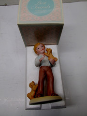 Vtg. 1981 Avon Best Friends Boy W/ Puppy Dog Porcelain Figurine New-Old-Stock