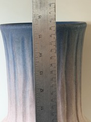 Claude Terracotta Vase Anthropologie bulbous silhouette Blue Pink White 15.5”