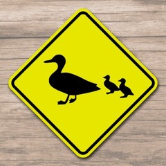 Duck Crossing 16″ Diag Aluminum Sign – Home Garage Farm Highway Decor