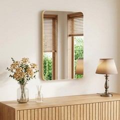 5 Size Choice Rectangular Bathroom Mirror w/Round Corner&Metal Frame,Wall Mirror