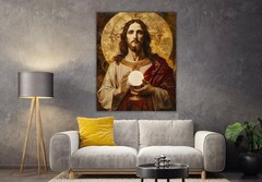Holy Jesus The Eucharist Christian catholic canvas Wall Art spiritual prayer art