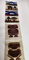 Mountain Village Frogs Tahuantinsuyo Ecuador Hand Woven Tapestry Wool Blend 7×32