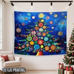 1pc Christmas Tapestry Banner – No Electricity Needed, Easy Hang Flat Decoration