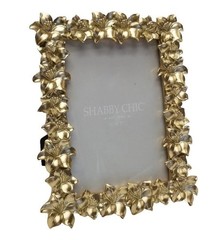 Authentic Shabby Chic 1989 Gold Flowers Rectangular Picture Frame Fits 5 x 7in
