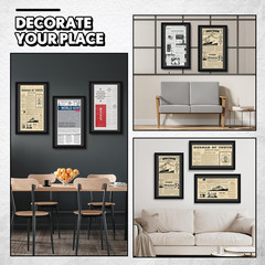14×24 Newspaper Frame with Mat for 11×22 Articles, 6 Pack, Black