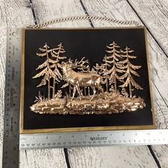 Bull ELK 3D Wall Hanging VTG Yellowstone A&J Canada Cabin ART Decor Copper tone