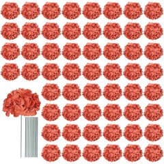 Realistic 65pcs Burnt Orange Artificial Hydrangeas with Stems for All Occasions