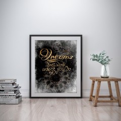 Dreams Inspirational Wall Art Print Motivational Quote Poster Decor Gift for him