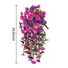 4PCS Artificial Morning Glory Vines UV Resistant Hanging Flowers Outdoor Decor