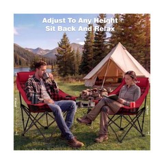 SUNNYFEEL 2 Pack Heavy Duty Camping Chairs for Adults Portable Oversized Fold…