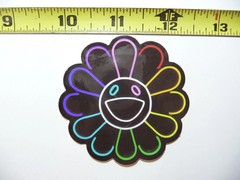 BAKED FLOWER FACE NEON STYLE SMALL STICKER DECAL COLORFUL FUNNY