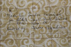 Handmade Mini Quilt Wall Hanging Patchwork Table Topper Sandra Kazandjian USA