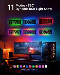 EASYERA 12″ Digital Wall Clock for Classroom Livingroom Game Home Decor with …