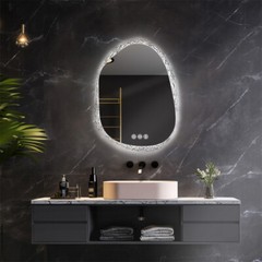Irregular Wall LED Mirror Clear-crystal Glass Frame Vanity Mirror with Backlit