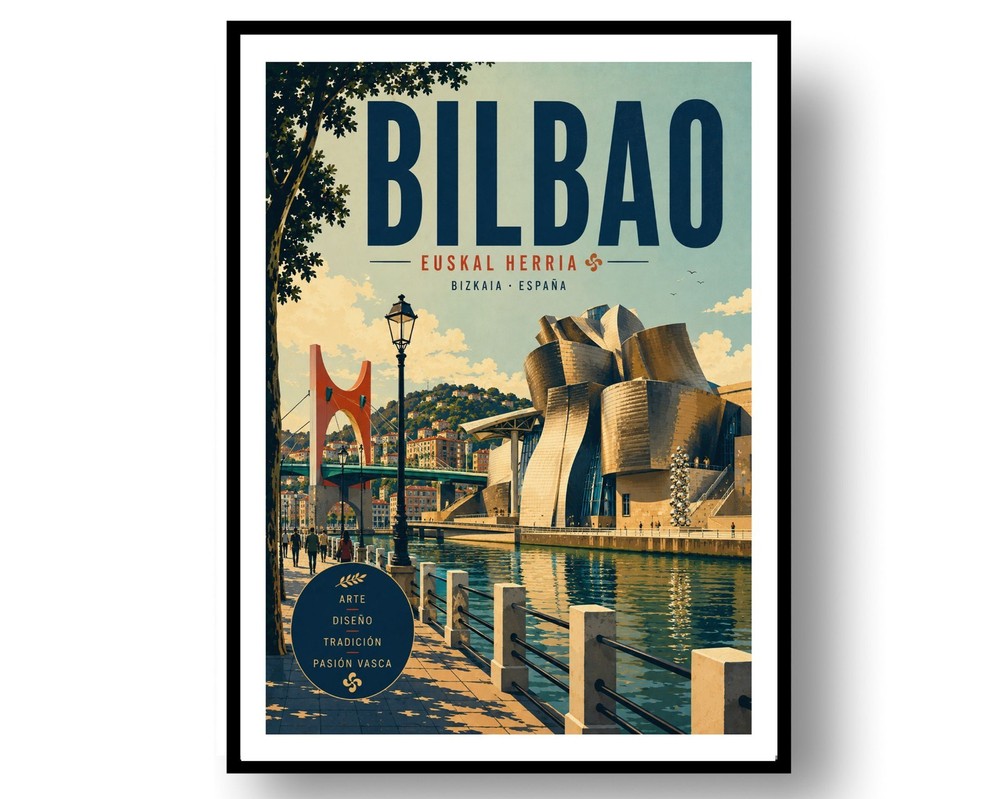 Bilbao Travel Poster Print, Wall Decor
