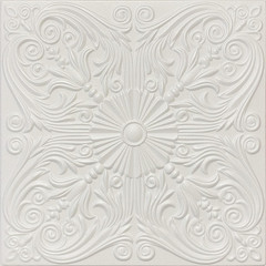 20×20 Styrofoam Ceiling Tiles R39W Victorian White Easy Glue Up Installation