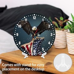 America Flag Eagle Wall Clocks,Patriotic Bald Eagle Wall Clock Usa Flag