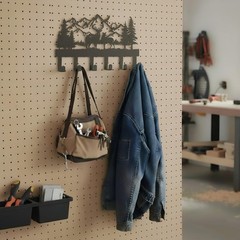 Metal Coat Rack Wall Mount with 6 Hooks, Decorative Hat & Coat Hooks for Entr…
