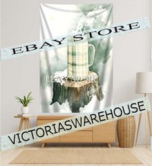 thermos tree stump tapestry rustic festive decor banner wall hangings 59X82 in