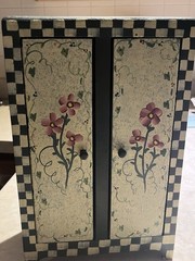 Hand Painted Floral Armoire, 11.5”x7.5”x3.5”