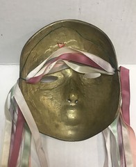 Vintage Brass Decorative Mask 6.75” Hanging Wall Art Decoration Made In India