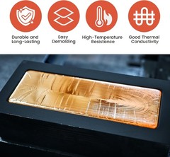 7.5kg Graphite Ingot Mold for Gold Silver Copper Aluminum Casting