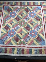 Wedding Ring Quilted Throw Blanket Colorful Patchwork Gingham Floral Rod Pocket