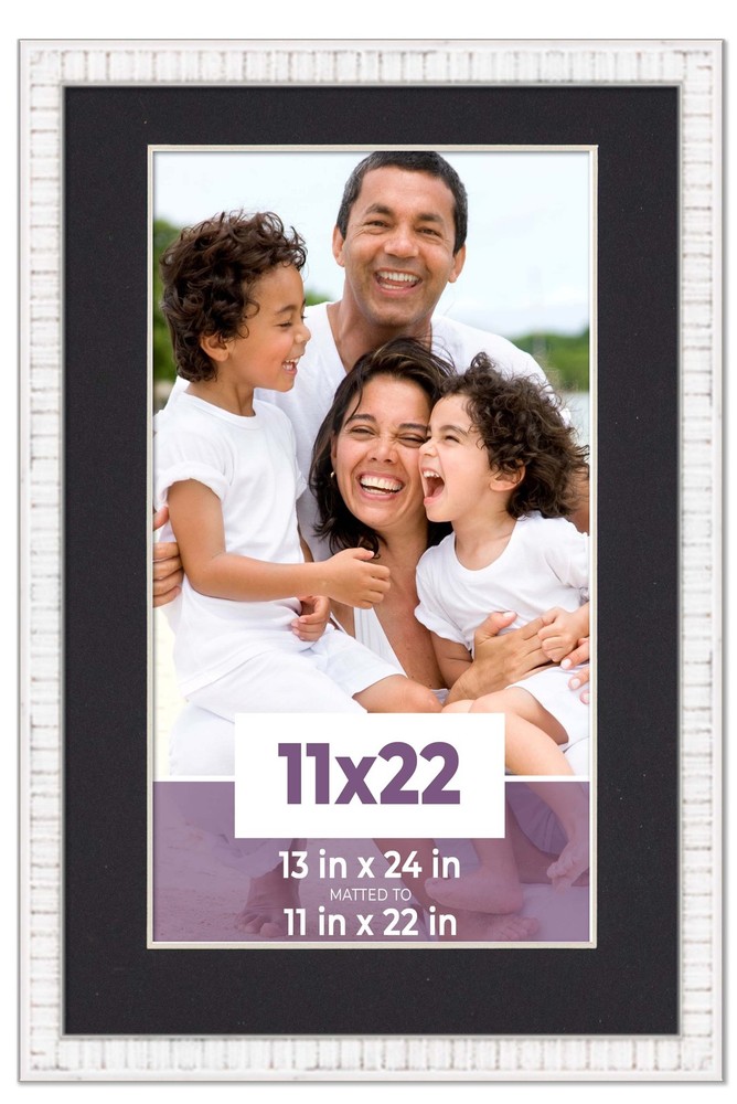 11×22 Frame White With Black Picture Mat For 11×22 Photo – White 13×24 Frame To