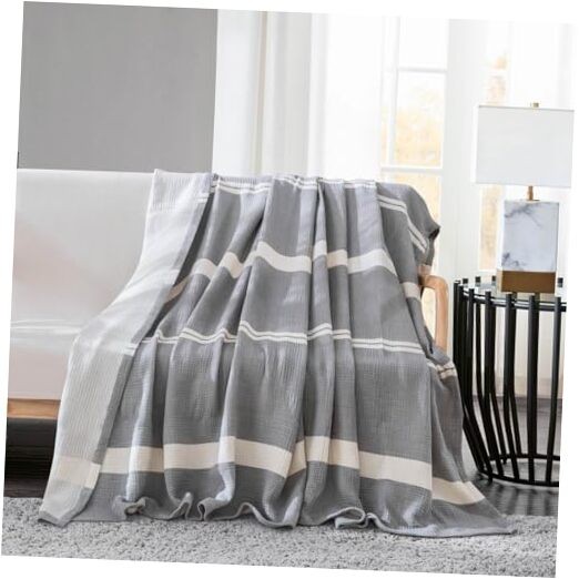 100% Cotton Muslin Throw Blanket 50” x 70” for Adults Toddlers and 50×70″