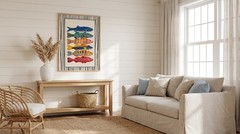 Japanese Fish Poster Folk Art Colorful Sea Life Kitchen Wall Decor Print