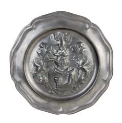 Antique Silver Coat Of Arms Wall Hanger Plaque