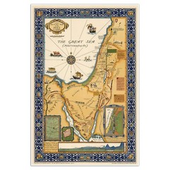 Biblical Map of the Holy Land Showing Places named in the New Testament c. 1928