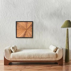Rustic Teak Wood Wall Art – 17″x17″ Geometric Starburst Panel, Handcrafted Decor