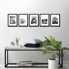 americanflat 9×12 picture frame in black – set of 5 – use as 6×8 picture frame w