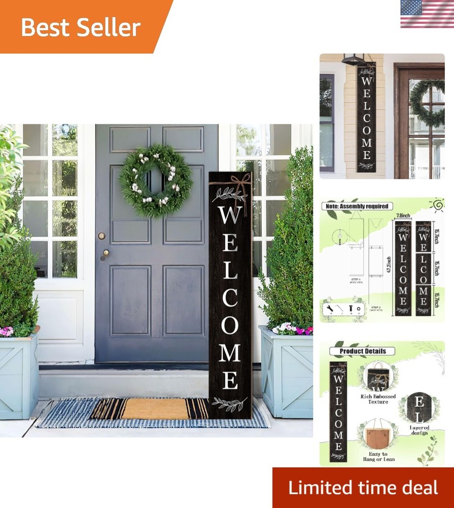 Seasonal Versatile Welcome Sign – 47.2″ Indoor/Outdoor Decor for Home or Garden