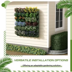 30 Set 60 Pocket Vertical Stackable Wall Planters Kit Outdoor Self Watering P…
