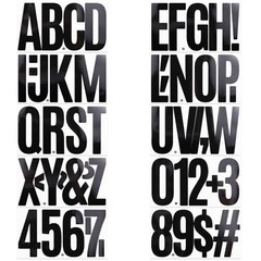 20 Sheets 6 Inch Letter Number Stickers, Self Adhesive Vinyl Capital Black