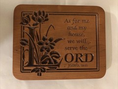 P. Graham Dunn Amish Cherry Wood Wall Plaque Joshua 24:15 WE WILL SERVE THE LORD