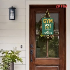 Gym Open 24/7 No Excuses Metal Sign Fitness Motivational Gym Home Wall Decor