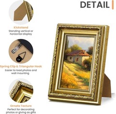 Ornate Gold 4×6 Picture Frames – Versatile Wall or Tabletop Decor (2 Pack)