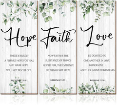 3 Pieces Wall Decor Christian Wall Decor Green Inspirational Art Scripture Hangi