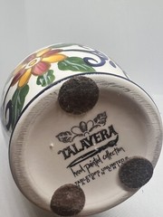 Vtg Talavera Tabletop Unlimited Pottery Vase Hand Painted Flowers 9” Tall
