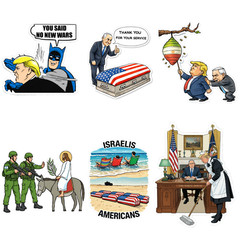Funny Political Sticker Pack (6) Trump Meme Anti War Laptop Stickers USA