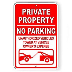 Private property no parking vehicles towed Sign / Decal pp007 / Magnetic Sign