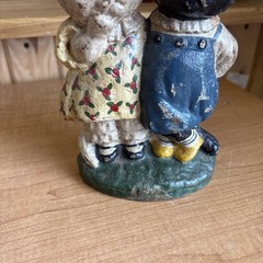 Antique Cast Iron Cat Couple Painted Doorstop Multicolor 🔥🔥🔥